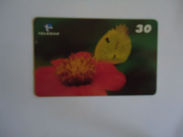 BRAZIL USED CARDS BUTTERFLIES - Vlinders