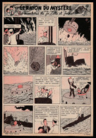 Une Page De Jo, Zette Et Jocko "Le Rayon Du Mystère" Datant De 1947 En Bichromie Avec Bandeau Titre Inédit En BD. - Jo, Zette & Jocko