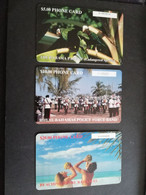 BAHAMAS $5,- CHIPCARD  SERIE 3 CARDS $5,$10,$20,-   THE BAHAMA PARRO/MUSIC FORCE BAND /BEACH COCONUT    **5768** - Bahama's