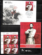 #10032A ARGENTINE,ARGENTINA 2021 MILITARIA GRAL MARTIN GUEMES INDEPENDENCE WAR COMBO MNH BLOC OF 4+FDC+BROCHURE - Unused Stamps