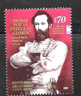 #10028 ARGENTINE,ARGENTINA 2021 MILITARIA GRAL MARTIN GUEMES INDEPENDENCE WAR NEUF,MNH - Unused Stamps