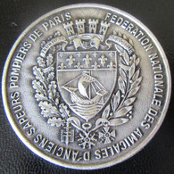France - Médaille De La Fédération Des Anciens Sapeurs-Pompiers De Paris - Métal Argenté - Diam. 48mm, 53,6g - Professionals / Firms