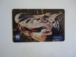 BRAZIL USED CARDS ANIMALS CROCODILES - Krokodile Und Alligatoren