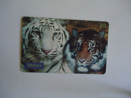 BRAZIL USED CARDS ANIMALS  TIGER - Coccodrilli E Alligatori