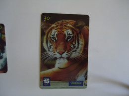 BRAZIL USED CARDS ANIMALS  TIGER - Coccodrilli E Alligatori