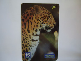 BRAZIL USED CARDS ANIMALS  TIGER - Cocodrilos Y Aligatores