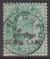 1903. BRITISH SOMALILAND. Edward VII. HALF ANNA Luxus Cancel BERBERI SE 30 03.  (Michel 14) - JF422111 - Somaliland (Herrschaft ...-1959)