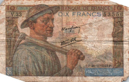 10 FRANCS MINEUR 1942 / F.08/06 - P99e - 26-11-1942, Alphabet 19-34 - 10 F 1941-1949 ''Mineur''