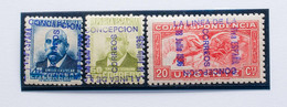 **/*9hx, 11hx, 15hx. 1936. 40 Cts Azul, 60 Cts Verde Oliva Y 20 Cts Carmín. SOBRECARGA VERTICAL. MAGNIFICOS Y RAROS. - Other & Unclassified