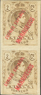 **/*1s(2). 1909. 2 Cts Castaño, Pareja Vertical. SIN DENTAR. MAGNIFICO. Edifil 2021: 142 Euros - Other & Unclassified