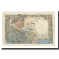 France, 10 Francs, Mineur, 1947, P. Rousseau And R. Favre-Gilly, 1947-10-30 - 10 F 1941-1949 ''Mineur''