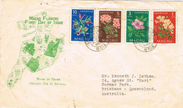 40970. Carta MACAO (Provincia Portugal) 1963. Flores, MACAU FLOWERS - Cartas & Documentos