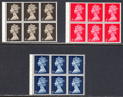 Great Britain 1967-70 Mint No Hinge, Machin, Booklet Panes, Sc# ,SG 731,733,735 - Ungebraucht