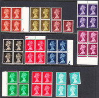 Great Britain 1967-70 Mint No Hinge, Machin, Blocks Pairs And Singles, See Notes, Sc# ,SG 723-744 - Ongebruikt