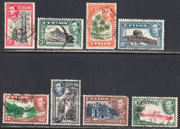 Ceylon 1938-49 Cancelled, Sc# ,SG 386b,387e,387g,388-392,393b - Ceylan (...-1947)