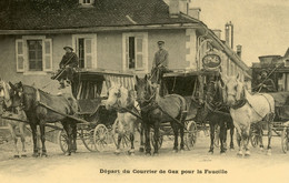 DEPART DU COURRIER DE GEX POUR LA FAUCILLE REEDITION CHEVAL ATTELAGE - Gex