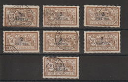 Levant 1902-1920 Lot De 7 Exemplaires Du 20 Oblit. Used Pour étude - Usados