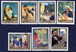 HUNGARY 1967 20th Century Paintings Used.  Michel 2370-76 - Gebraucht