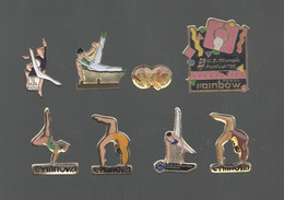 PINS PIN'S SPORTS 843 GYMNASTIQUE GYM GYMNOVA VIILLE RAINBOW AVION US OLYMPIC  LOT 8 PINS - Gymnastique