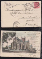 New South Wales Australia 1904 Picture Postcard MOSMANS BAY To France Postage Due Cathedral Sydney - Covers & Documents