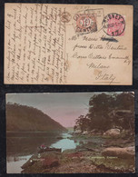 New South Wales Australia 1907 Picture Postcard SYDNEY To MILANO Italy Postage Due - Lettres & Documents