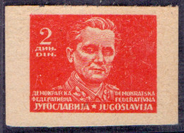 JUGOSLAVIA  - TITO   IMPERF. On Yellow P. - **MNH - 1945 - EXTRA RARE - Non Dentellati, Prove E Varietà