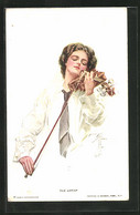 Künstler-AK Harrison Fisher: Junge Frau Spielt Auf Der Geige, The Artist - Fisher, Harrison