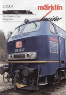 Catalogue MÄRKLIN Insider 2001/3 Club Magazine English Edition - Inglés