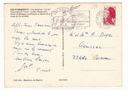 Carte Postale 1982 Cachet Col Du Tourmalet Chamois Hautes Pyrénées Argelès Gazost - Covers & Documents