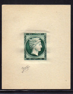 GREECE GRECIA HELLAS 1861 1882 LARGE HERMES LEPTA 20L PROVA DI STAMPA SAGGIO ESSAY UNUSED NUOVO FIRMATO SIGNED - Unused Stamps