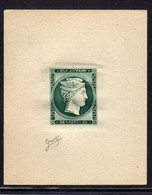 GREECE GRECIA HELLAS 1861 1882 LARGE HERMES LEPTA 20L PROVA DI STAMPA SAGGIO ESSAY UNUSED NUOVO FIRMATO SIGNED - Nuevos