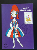 Carte Maximum Card Marianne Bande Dessinée Recensement 1982 - 1980-89