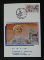 Carte Maximum Card Révolution Française Arrestation Du Roi Louis XVI Varennes En Argonne 55 Meuse 1991 - Franz. Revolution