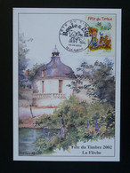 Carte Locale Pavillon Fouquet De La Varenne Journée Fête Du Timbre La Flèche 72 Sarthe 2002 (timbre Sans Surtaxe) - Tag Der Briefmarke