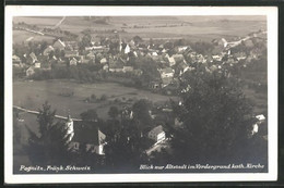 AK Pegnitz Fränkische Schweiz, Blick Zur Altstadt Im Vordergrund Die Kath. Kirche, Fliegeraufnahme - Pegnitz