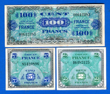 France  3  Billets - 1945 Verso Francia