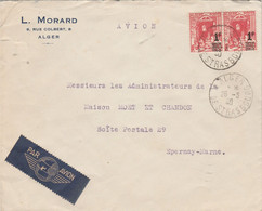 Algérie Lettre Entête Morard ALGER R De Strasbourg 28/3/1940 Pour Champagne Moet Et Chandon Epernay Marne - Lettres & Documents