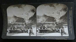 Photo Stéréo 1908 Photographe H.C. White Co Chicago - Suisse Quaint Village Of Saas Fee Below The Alphubel - Stereoscoop