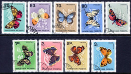 HUNGARY 1966 Butterflies Set Used.  Michel 2201-09 - Oblitérés