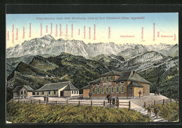 AK Urnäsch, Panorama Von Der Hochalp, Gasthaus Und Gebirgskette - Urnäsch