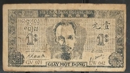 North Viet Nam Vietnam 1 Dong VF Banknote Note 1947 - Pick # 9b / 03 Photos - Vietnam