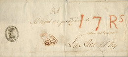 VALLADOLID - NAVA DEL REY , PLICA JUDICIAL CIRCULADA , PORTEO DE 17 RS. , REAL CHANCILLERIA DE VALLADOLID - ...-1850 Préphilatélie