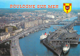 62 - Boulogne Sur Mer - Vue Générale Aérienne Des Ports De Pêche Et De Plaisance - Au Premier Plan, Gare Maritime - Boulogne Sur Mer