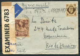 1941 (March 24th) GB Leicester 3/6 Rate Airmail Censor Cover - Rio De Janeiro, Brazil - Storia Postale