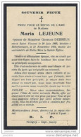 BELLEFONTAINE ..-- Mme Maria LEJEUNE , épouse De Mr Georges DEBREUX , Née En 1880 à SAINT - VINCENT , Décédée En 1934 . - Tintigny