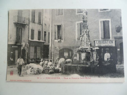 CPA / Carte Postale Ancienne / -Alpes - FORCALQUIER  -  Place Et Fontaine St Michel - Forcalquier