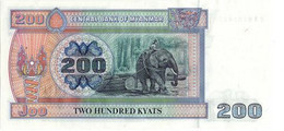 ️ Burma Бирма 200 Kyat Large # P75a General Aung San / Elephant Working In Forest UNC - Myanmar
