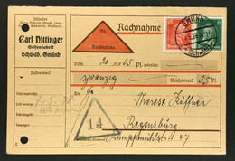 Dt. Reich Nachnahme Karte 4.5.1928 Seifenfabrik Schwäbisch Gmünd N. Regensburg - Other & Unclassified