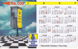 (31SRLB) TARJETA DE SRY LANKA DE Rs.100 CALENDARIO 1997 - Sri Lanka (Ceilán)