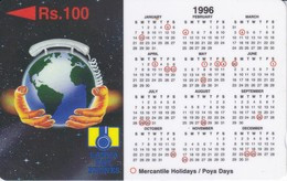 TARJETA DE SRY LANKA DE Rs.100 CALENDARIO 1996 (19SRLA) - Sri Lanka (Ceylon)